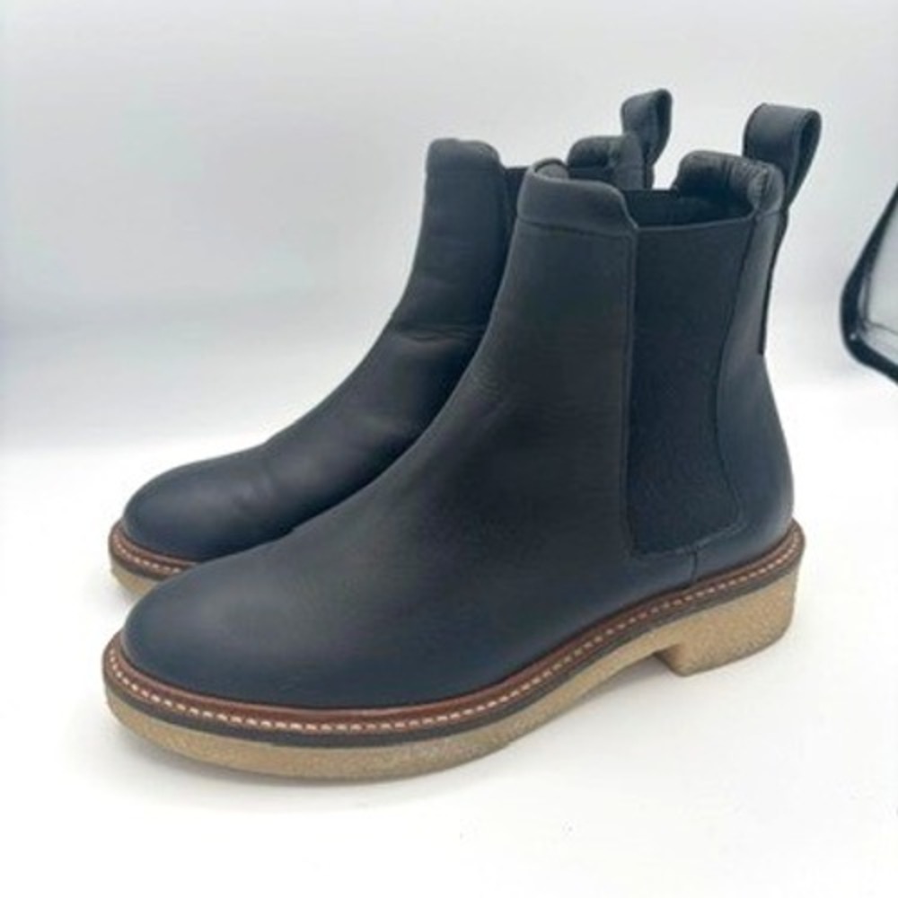 Everlane Chelsea Boot Women Sz 5 Black Leather Italian Made Classic Ankle Boot